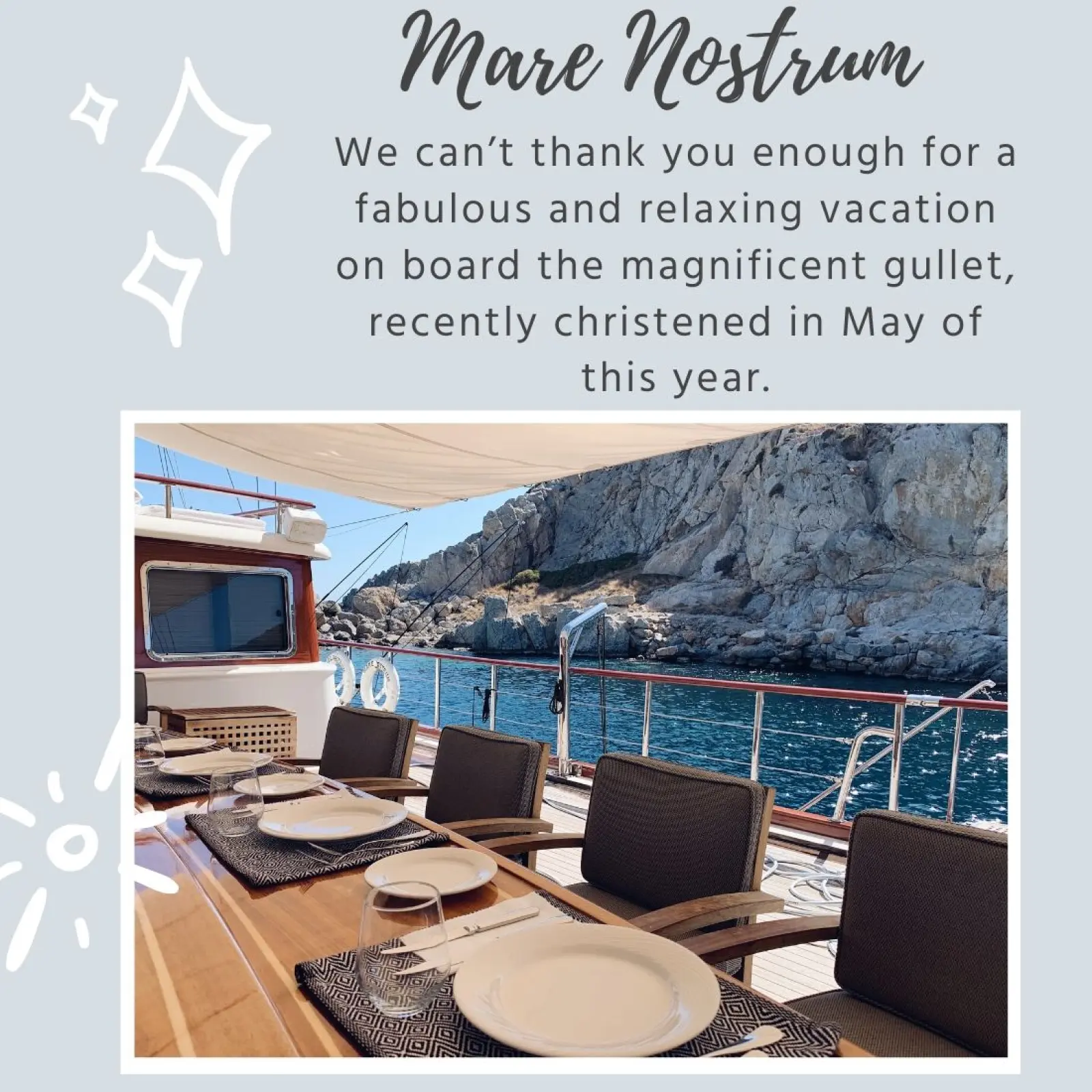 yacht charter testimonials